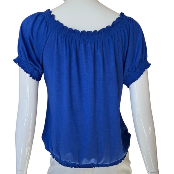 Inc International Concepts Royal Blue Blouson Peasant Top Size Small - Picture 3 of 11